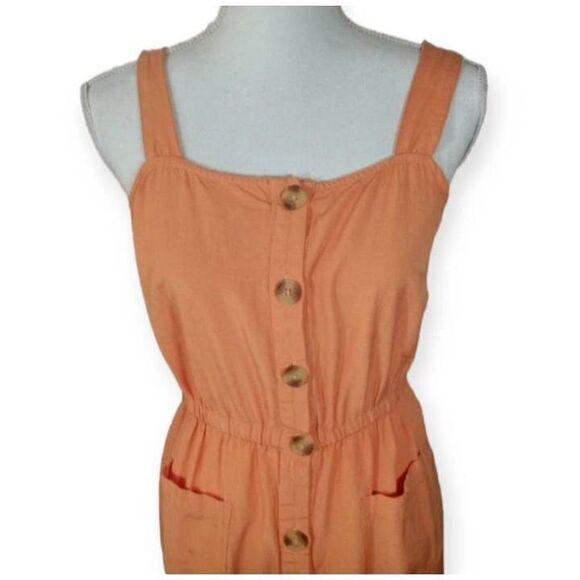LC LAUREN CONRAD PEACH/ORANGE JUMPSUIT SZ.S EUC. - Picture 4 of 9